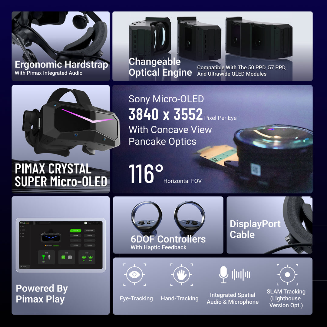 Pimax Crystal Super 8K Micro-OLED | PCVR VR Headset | Simufy
