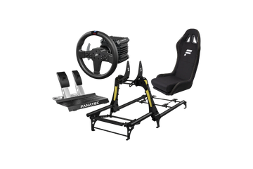 Fanatec CSL Cockpit + CSL DD 5 Nm Ready2Race Bundle: kompletter Simulator mit Cockpit, Sitz, Lenkrad, Basis und Pedalen für PC