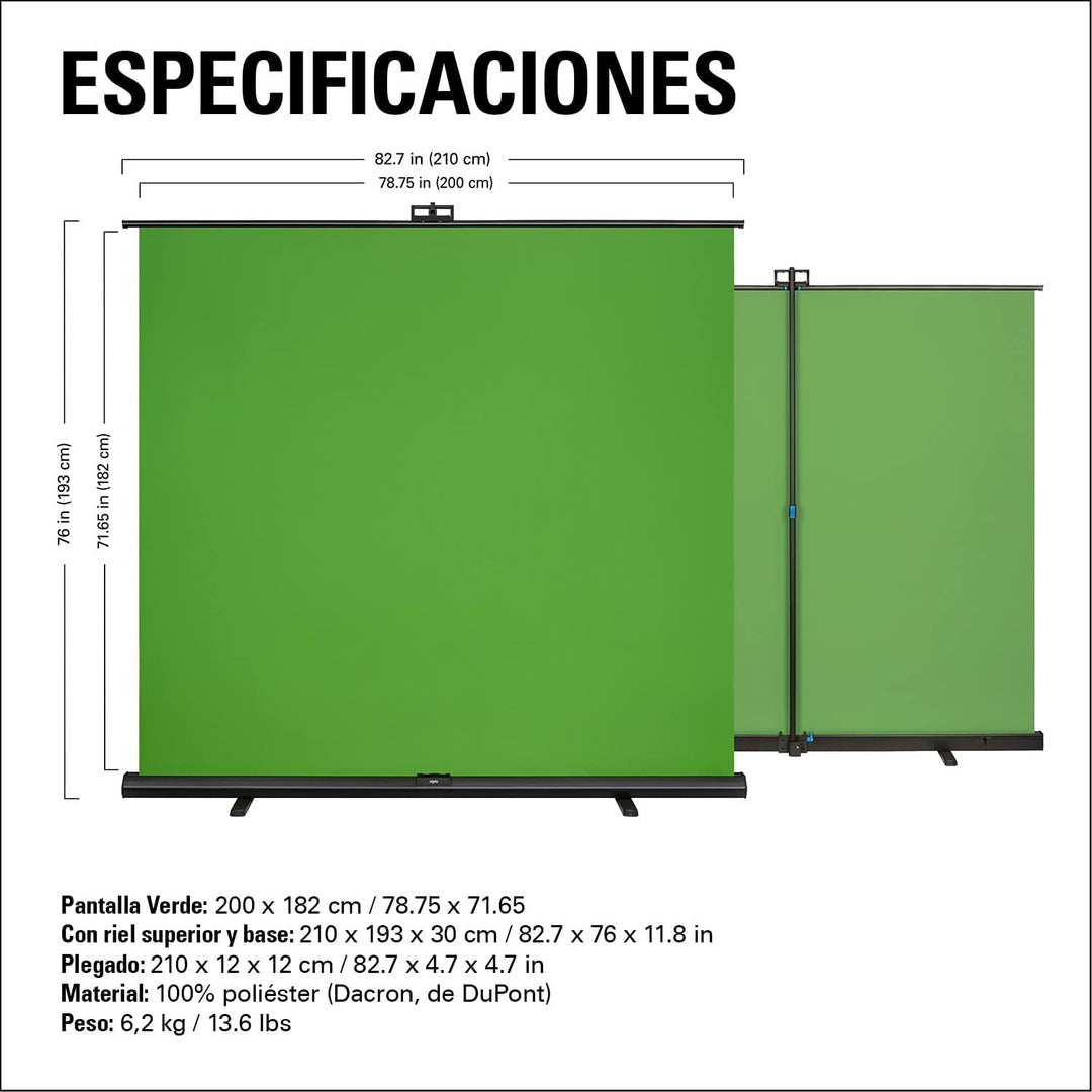 ELGATO グリーンバック プロジェクタースクリーン Elgato Green Screen - Collapsible Chroma Key Backdrop, Wrinkle