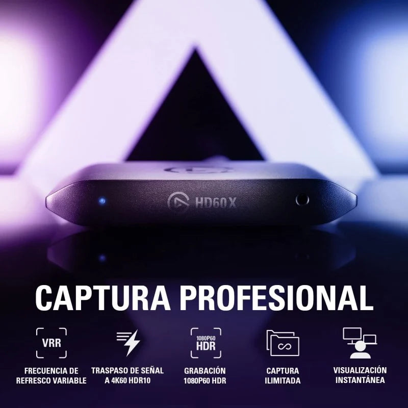 Placa de captura de vídeo externa Elgato HD60 X com latência ultrabaixa