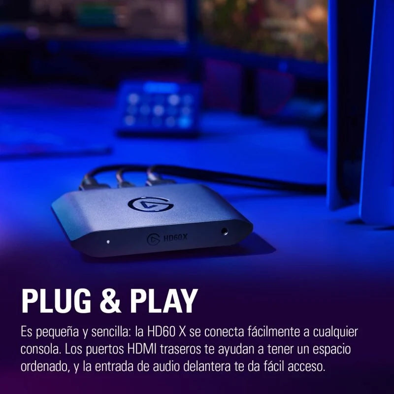 Placa de captura de vídeo externa Elgato HD60 X com latência ultrabaixa