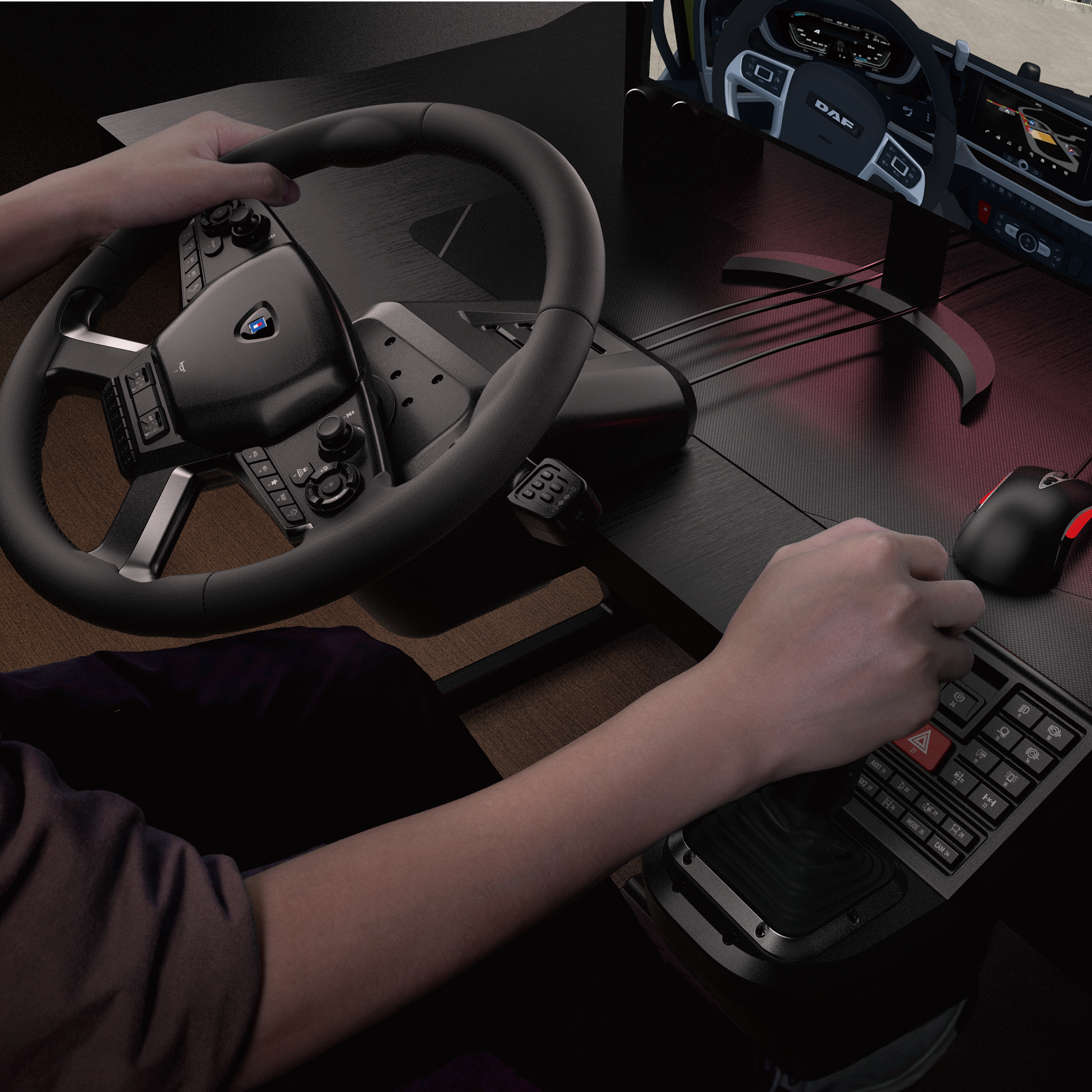Computer Control System Car HORI Force Feedback Truck Control System | Truck Wheel PC | Simufy