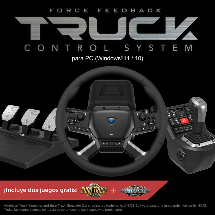 PC用ゲームコントローラー・コンバーター HORI Force Feedback Truck Control System HORI Force Feedback Truck Control System | Truck Wheel PC | Simufy