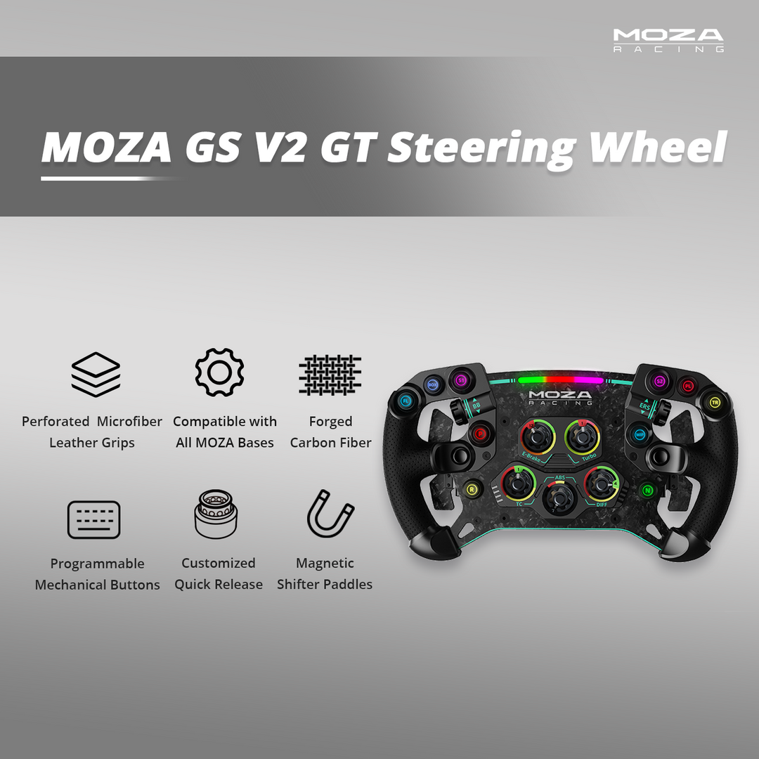 MOZA GS V2 Micro-perforated Leather Steering Wheel