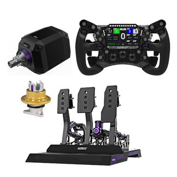 Pack Conspit Ares 12 Nm com base Direct Drive, volante e pedais para sim racing em PC