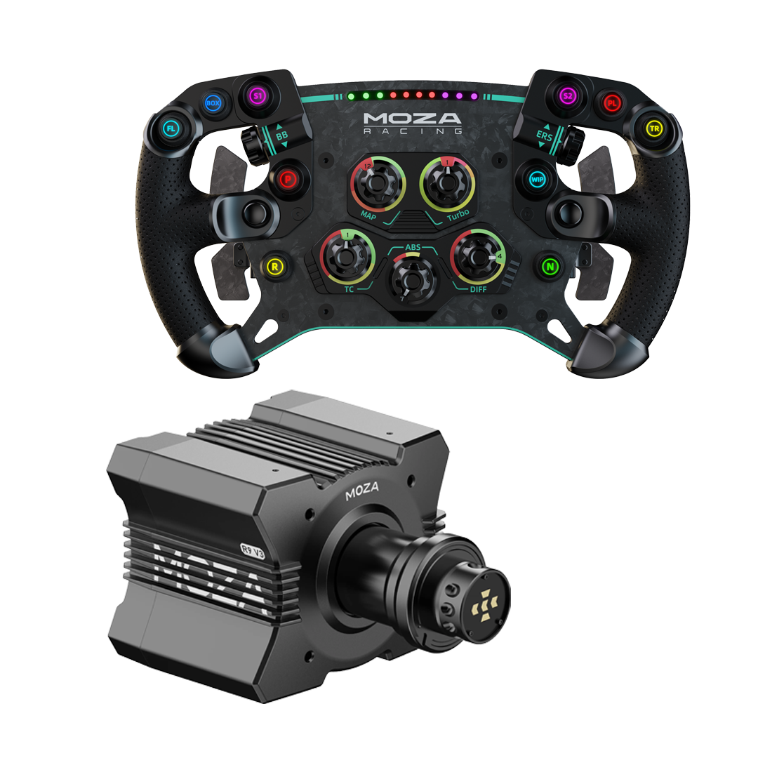 moza wheel with fanatec pedals R9 V3 Bundle | 9 Nm Direct Drive Wheelbase Burley Kinderanhänger Bee - and durable ISF PU Size:One Color:Silber