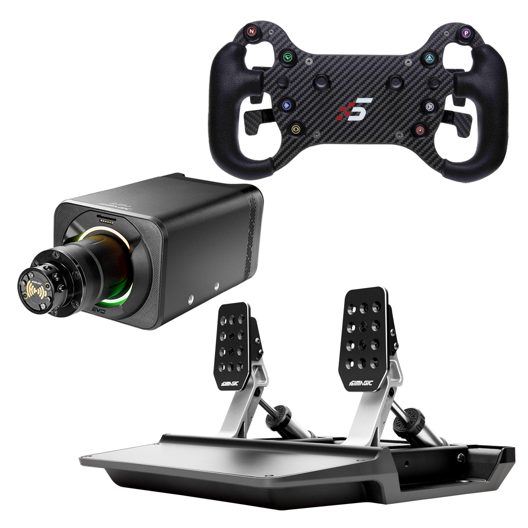 SIMAGIC Alpha EVO Pro Bundle: Direct Drive 18 Nm + Wheel + Pedals