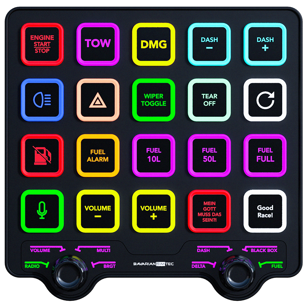 Sim Racing Control Panel BavarianSimTec Control Center | Botonera con Hub USB-C | Simufy