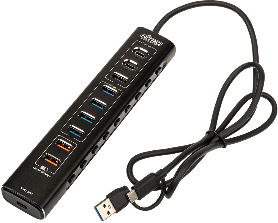 Sim Racing USB Hub UH1 10-Port HYBRID Nitro Concepts | Simufy