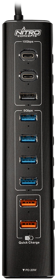 Sim Racing USB Hub UH1 10-Port HYBRID Nitro Concepts | Simufy