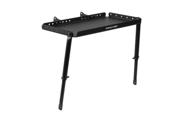Fanatec CSL Cockpit Shelf in steel with a PC raised on the CSL cockpit
