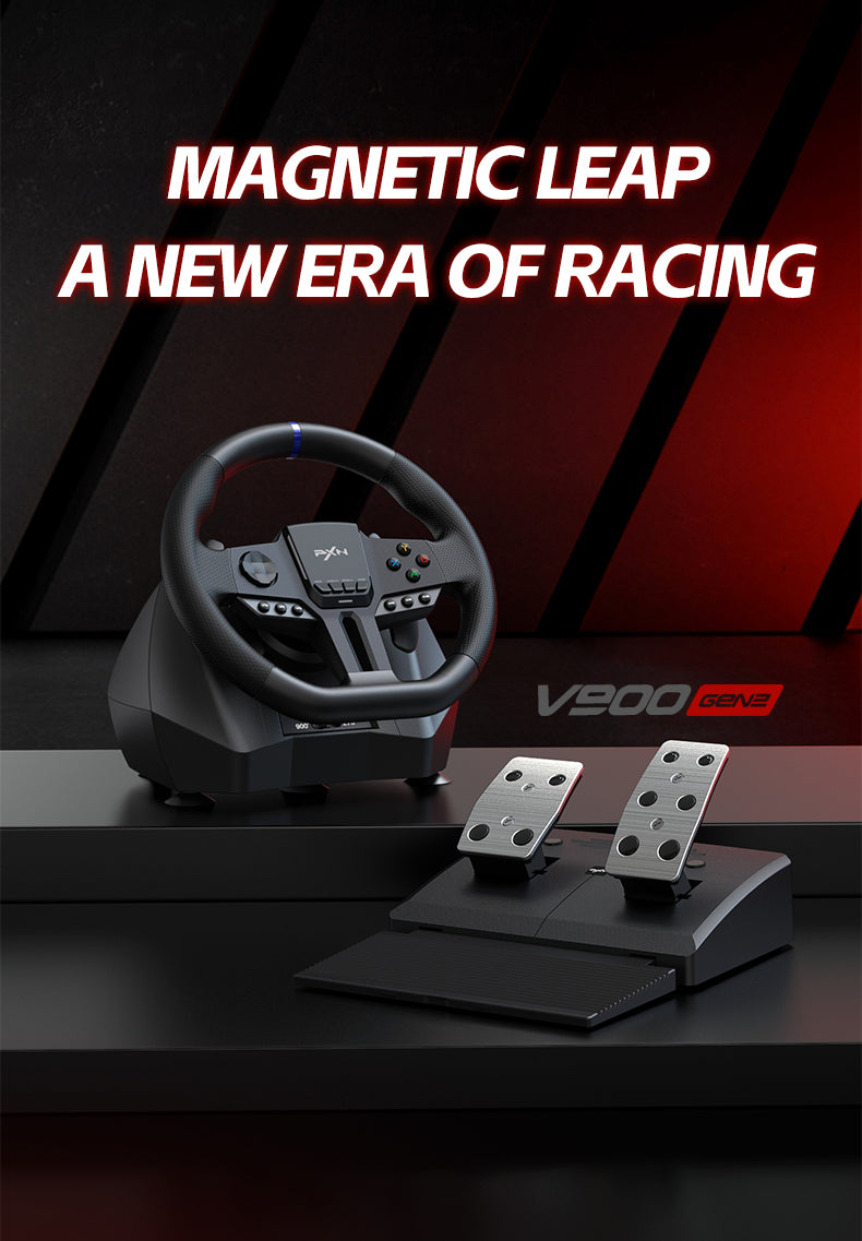 PXN V900 GEN2 Simracing Steering Wheel | 900° and PS4 Xbox Switch