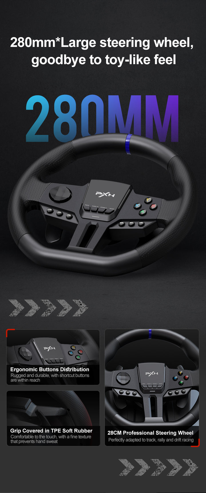 ハンコン　PXN-V900 Amazon.com: PXN V900 Gaming Steering Wheel - 270/900° Sim