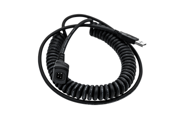 Cube Controls Cable Magnético USB Q-Conn en espiral con conector magnético negro