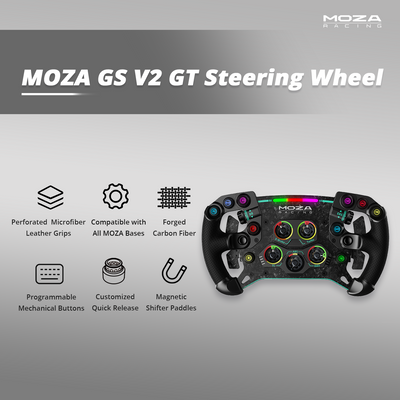 Steering wheel GS V2 Micro-perforated Leather MOZA Refurbished